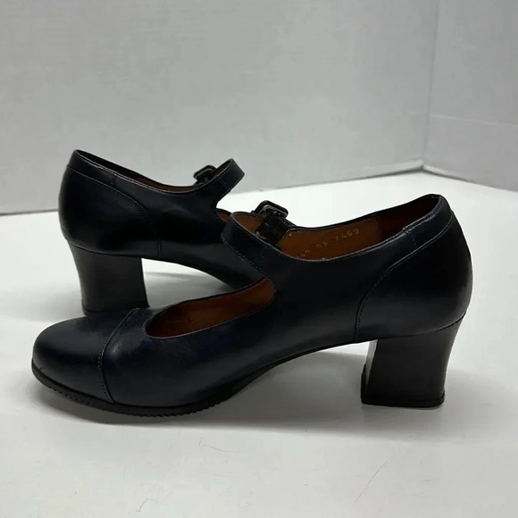 Beautifeel Mary Jane Heels High Heeled Shoes Buckle Leather Navy Blue Size 39 9 - Picture 7 of 12